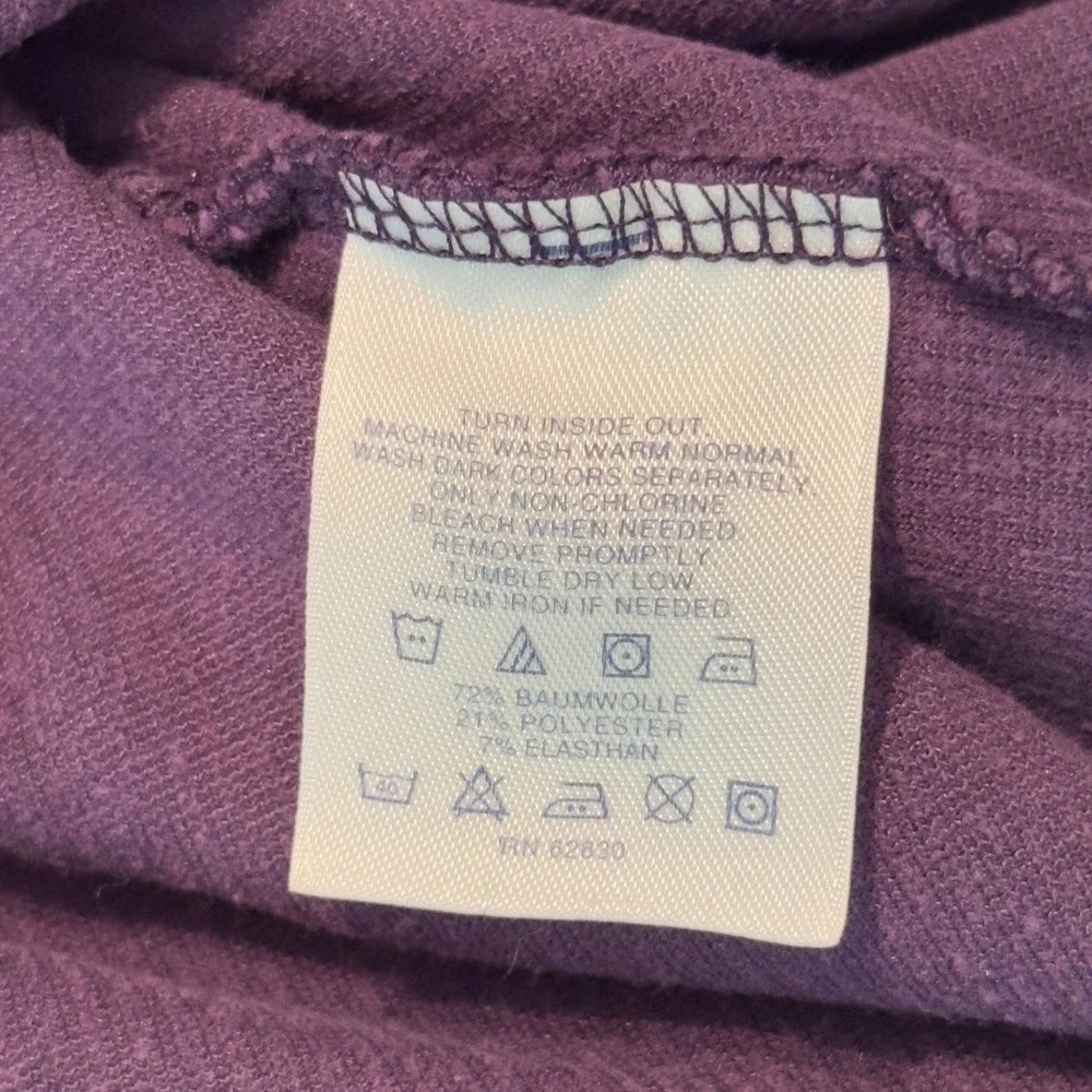 Lands End Womens 2X 20W-22W Plum Purple Ribbed Corduroy V-Neck Tunic Top Classic